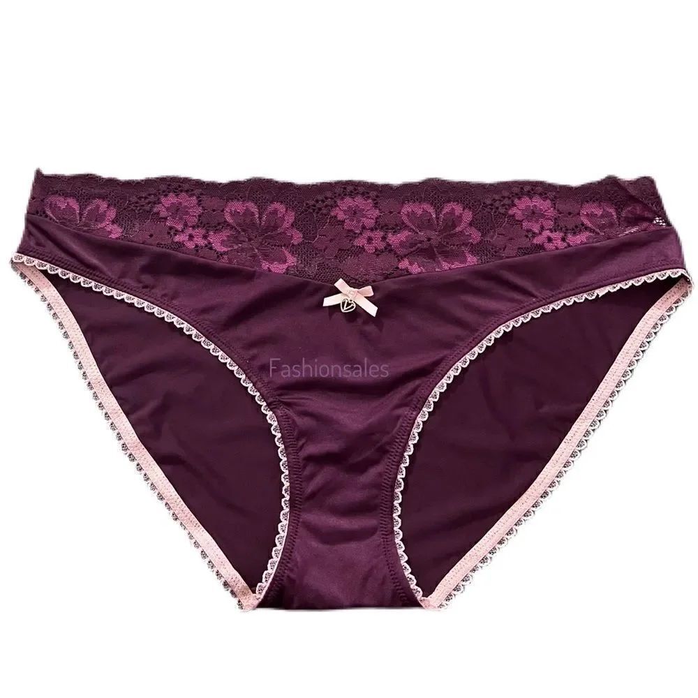 Victorias Secret Body Supersoft Satiny floral Lace waist Bikini panty Kir